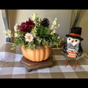 Fall Thanksgiving Pumpkin Succulent Arrangement